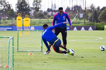 Jefferson Lerma, Yerry Mina y Edwin Cardona trabajaron en la sede deportiva de la Federación Colombiana de Fútbol con Carlos Queiroz y los profesores Hugo Pereira y Océano Cruz en la primera práctica de cara a la Copa América. 