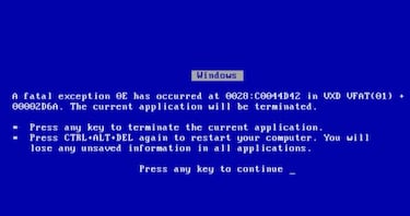 El pantallazo azul de Windows 98, 20 años del ‘fail’ histórico de Microsoft