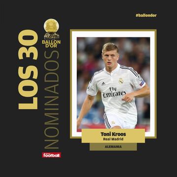 La lista de los 30 jugadores nominados al Balón de Oro