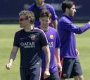 Sergio Busquets se entrena al margen de sus compañeros