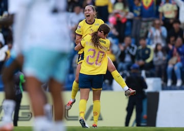   during the 15th round match between America and Pachuca as part of the Liga BBVA MX Femenil, Torneo Apertura 2024 at Ciudad de los Deportes Stadium on October 12, 2024 in Mexico City, Mexico.