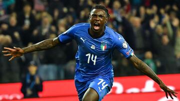 Moise Kean, con Italia.