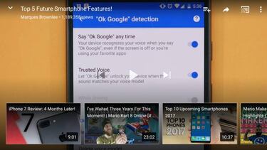La nueva actualización de YouTube nos sugiere contenido en mitad del video