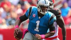 Cam Newton, QB de  Carolina Panthers, est&aacute; sacando un enorme partido a su movilidad. 