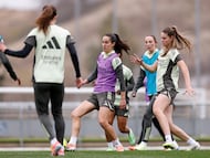 Rocío Gálvez y Andersson, durante un entrenamiento del Real Madrid esta temporada.