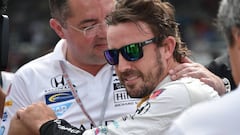 Boullier y Fernando Alonso en la Indy 500.