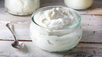 Fresh curd - dairy product. Quark.