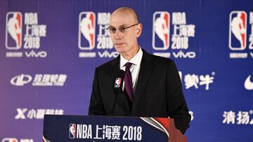 Adam Silver, comisionado de la NBA, durante una comparecencia