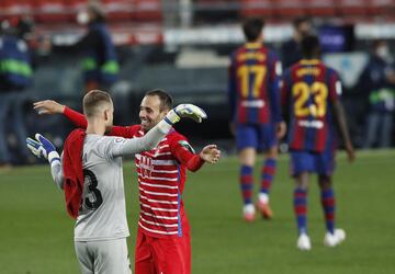 Victor Díaz y Aaron celebrando la victoria del Granada