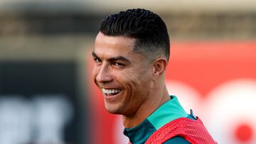 Cristiano Ronaldo, durante un entrenamiento con Portugal.