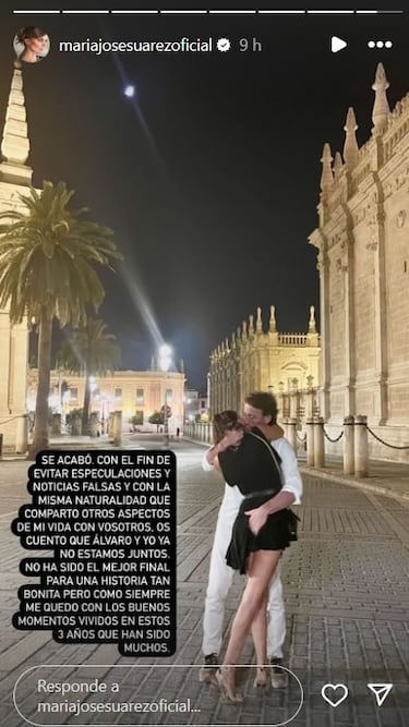 María José Suárez anuncia su ruptura con Álvaro Muñoz Escassi: “Se acabó”