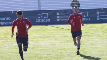 Torró junto a Diego Moreno durante un entrenamiento.