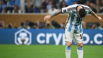 Argentina's forward #10 Lionel Messi during the Qatar 2022 World Cup football final. Going into the 2022 World Cup in Qatar, Germany’s legendary captain Lothar Matthaus’ had made the most appearances.