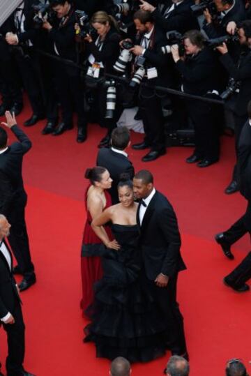 Carmelo Anthony y La La Anthony en la premier de "Loving".