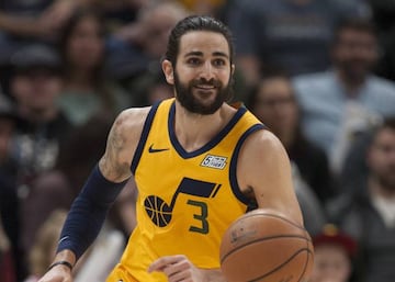 Ricky Rubio en un partido con los Utah Jazz