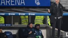 Real Sociedad's Spanish coach Imanol Alguacil reacts during the Spanish League football match between Real Sociedad and Cadiz CF at the Reale Arena stadium in San Sebastian on March 3, 2023. (Photo by ANDER GILLENEA / AFP) (Photo by ANDER GILLENEA/AFP via Getty Images)