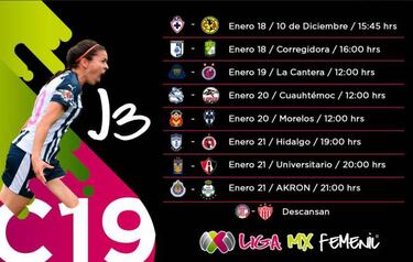 Fechas y horarios de la Liga MX Femenil en la jornada 3 del Clausura 2019