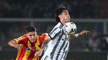 Matías Soulé, en un partido de la Juventus contra el Lecce.