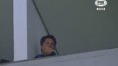 Guillermo, sancionado, vio el partido desde un palco