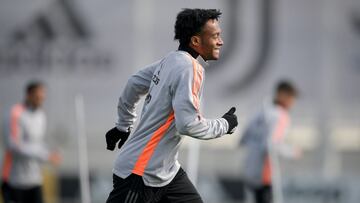 Juan Guillermo Cuadrado en un entrenamiento de Juventus.