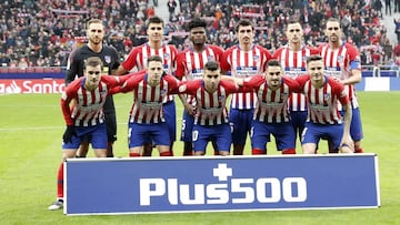 Once del Atlético ante el Espanyol.