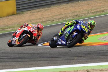 Valentino Rossi completes free practice in Aragón