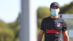 Simeone, en un entrenamiento del Atl&eacute;tico.