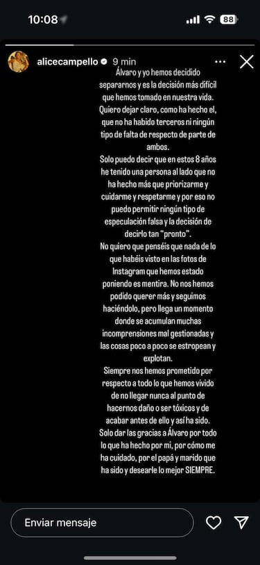 ?lvaro Morata y Alice Campello se separan: No ha habido faltas de respeto