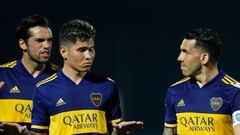 Jorman Campuzano durante un partido de Boca Juniors.