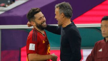 Jordi Alba, con Luis Enrique.