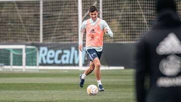 Carlos Dom&iacute;nguez durante un entrenamiento.