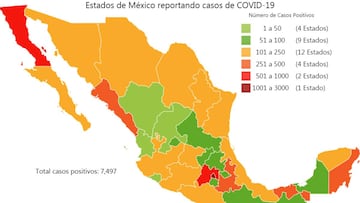 Mapa y casos de coronavirus en México por estados hoy 19 de abril