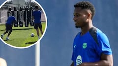 Ansu Fati scores stunning free kick in Barcelona's Training