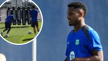 Ansu Fati scores stunning free kick in Barcelona's Training