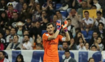 El guardameta del Real Madrid, Iker Casillas, durante el encuentro correspondiente a la última jornada de primera división.