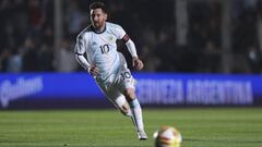 Argentina&#039;s Lionel Messi controls the ball during a friendly soccer match against Nicaragua in San Juan, Argentina, Friday, June 7, 2019.(AP Photo/Nicol&aacute;s Aguilera)