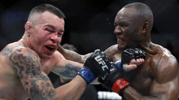 Colby Covington y Kamaru Usman, durante su pelea en el UFC 245.