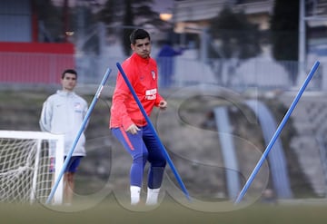 Álvaro Morata se ejercitó en la Ciudad Deportiva del Cerro del Espino.