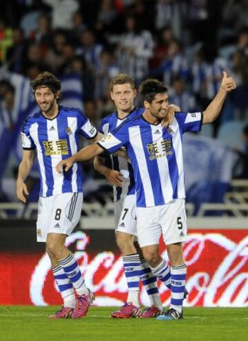 2-0. Markel Bergara celebró el segunto tanto.