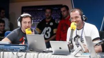 Jos&eacute; Antonio Ponseti y Manu Carre&ntilde;o, en el estudio durante un Carrusel.