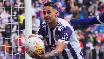 VALLADOLID. 02/04/22. PHOTOGENIC. PARTIDO DE LA LIGA SMARTBANK ENTRE EL REAL VALLADOLID Y EL LUGO. GOL DE SERGIO LEON