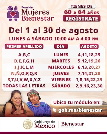 Pensión Mujeres Bienestar 2025: quiénes pueden registrarse del 11 al 16 de agosto y qué requisitos necesitan