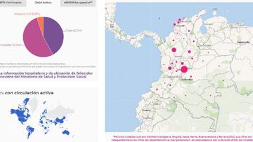 Mapa coronavirus Colombia