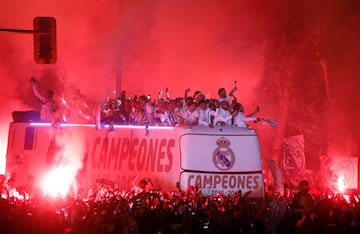 Las imágenes de la celebración del Real Madrid en Cibeles