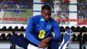 BURTON UPON TRENT, ENGLAND - SEPTEMBER 20: Ivan Toney of England warms up during the Gym Session at the England Nations League Camp at St George's Park on September 20, 2022 in Burton upon Trent, England. (Photo by Eddie Keogh - The FA/The FA via Getty Images)