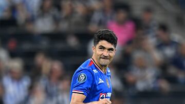 Nicolas Ibanez celebrates his goal 2-3 of Cruz Azul during the round of 16 first leg match between CF Monterrey and Cruz Azul as part of the CONCACAF Champions Cup 2026, at BBVA Bancomer Stadium, on March 10, 2026 in Monterrey, Nuevo Leon, Mexico.