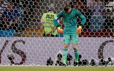 2-1. David de Gea en el segundo gol de Cristiano Ronaldo.