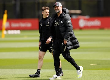 Imágenes del entrenamiento de Liverpool a tres días de jugar ante Real Madrid en la final de la Champions. Los Reds buscan su séptimo título en la Copa de Europa.