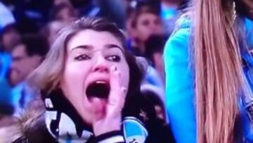 Patricia Moreira, una de las aficionadas del Gremio que fue filmada llamando "mono" al portero del Santos.