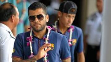 El lateral brasileño del Barça, Dani Alves, en Bangkok.